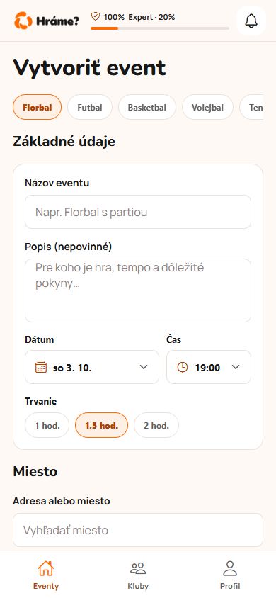Pomenuj hru. – skutočná obrazovka Hráme? s ukážkovými údajmi
